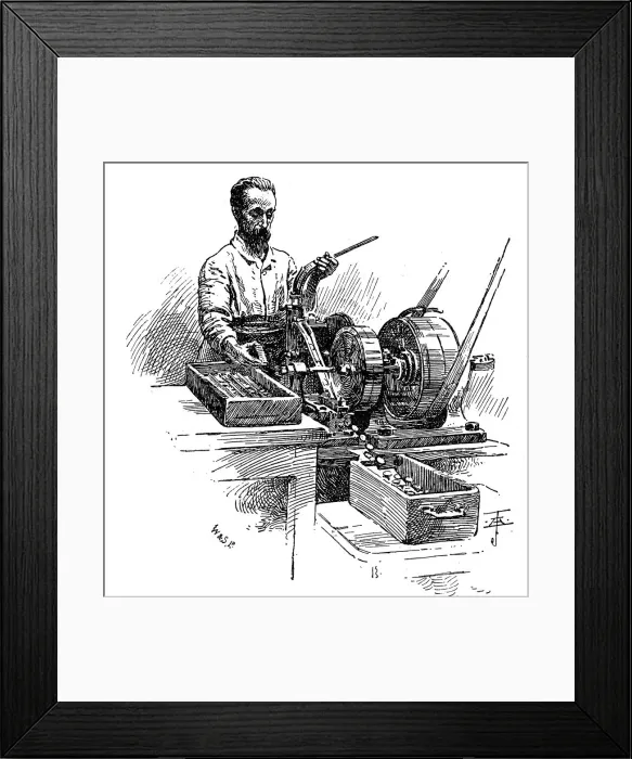 Framed Print : Milling the edges of coins, Royal Mint, London, 1891 Framed Print : Milling the edges of coins, Royal Mint, London, 1891