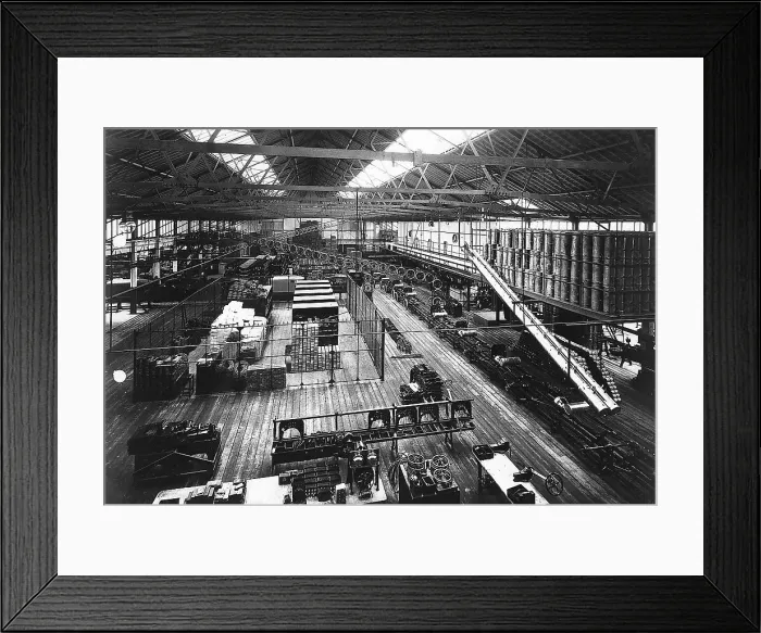 Framed Print : Part of the production line at Fords Highland Park factory, Detroit, Michigan, USA, c1914 Framed Print : Part of the production line at Fords Highland Park factory, Detroit, Michigan, USA, c1914