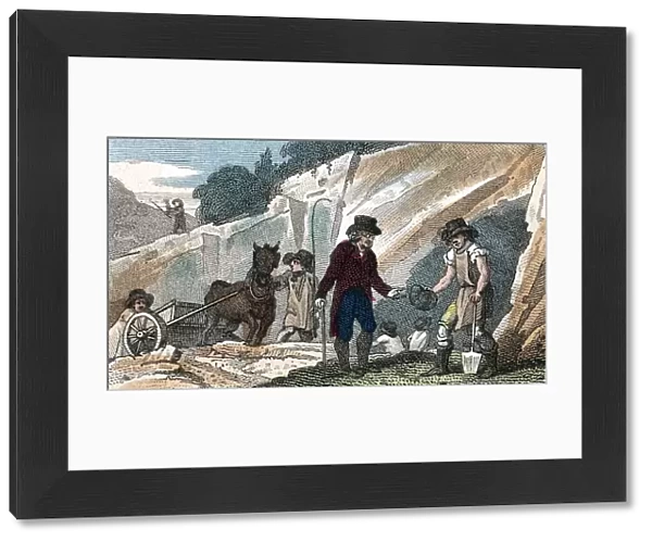 Fossil hunting in Cherry Hinton chalk pit, Cambridgeshire, 1822