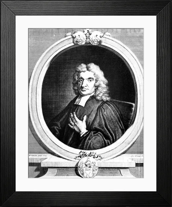 Framed Print : John Flamsteed, English astronomer and clergyman, 1712 (1725). Artist: George Vertue Framed Print : John Flamsteed, English astronomer and clergyman, 1712 (1725). Artist: George Vertue
