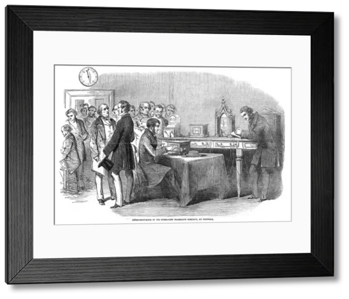 Framed Print : Opening of the 1851 London to Paris telegraph link (1852) Framed Print : Opening of the 1851 London to Paris telegraph link (1852)