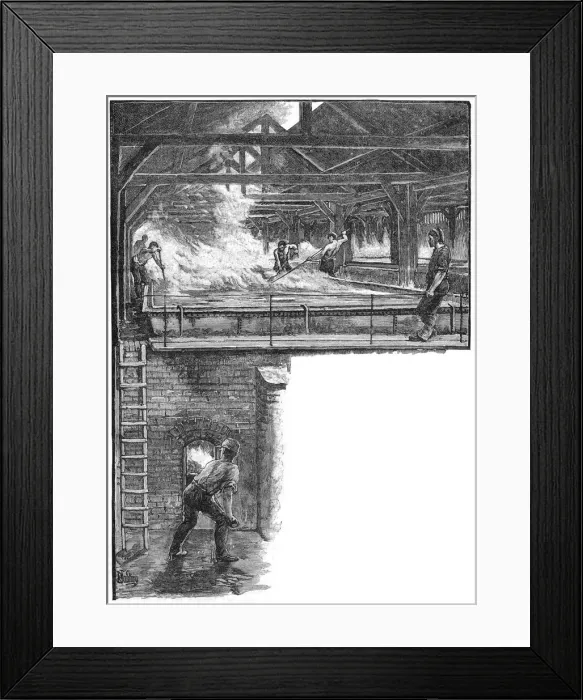 Framed Print : Shovelling salt at South Durham Salt Works, 1884 Framed Print : Shovelling salt at South Durham Salt Works, 1884