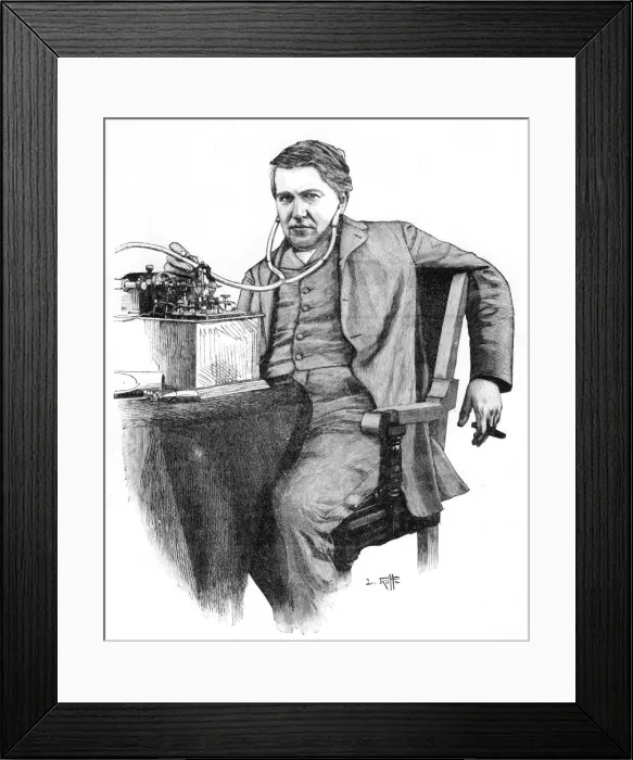 Framed Print : Thomas Alva Edison, American inventor, c1906 Framed Print : Thomas Alva Edison, American inventor, c1906