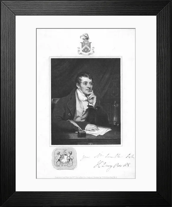 Framed Print : Humphry Davy, English chemist, 1821 Framed Print : Humphry Davy, English chemist, 1821