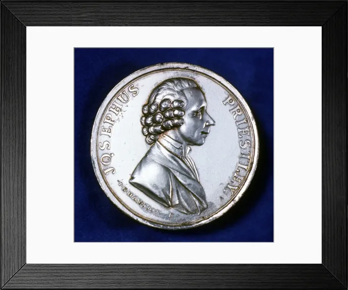 Framed Print : Obverse of commemorative medal for Joseph Priestley (1733-1804), 1803 Framed Print : Obverse of commemorative medal for Joseph Priestley (1733-1804), 1803