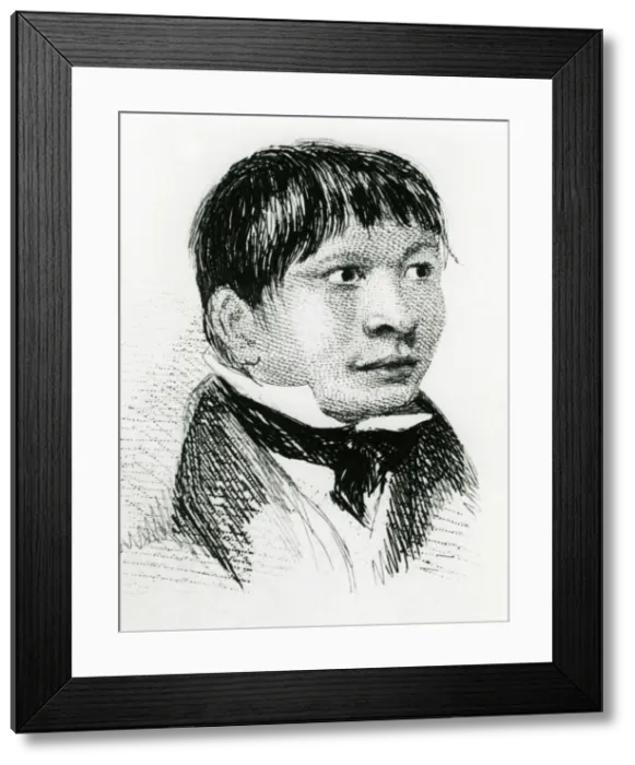 Framed Print : Jemmy Button, the Fuegian adopted by the Fitzroy expedition, as he appeared in 1833 (1839) Framed Print : Jemmy Button, the Fuegian adopted by the Fitzroy expedition, as he appeared in 1833 (1839)