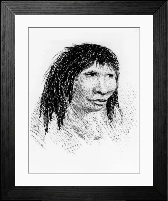 Framed Print : Jemmy Button, the Fuegian adopted by Fitzroys expedition, in 1834 (1839) Framed Print : Jemmy Button, the Fuegian adopted by Fitzroys expedition, in 1834 (1839)