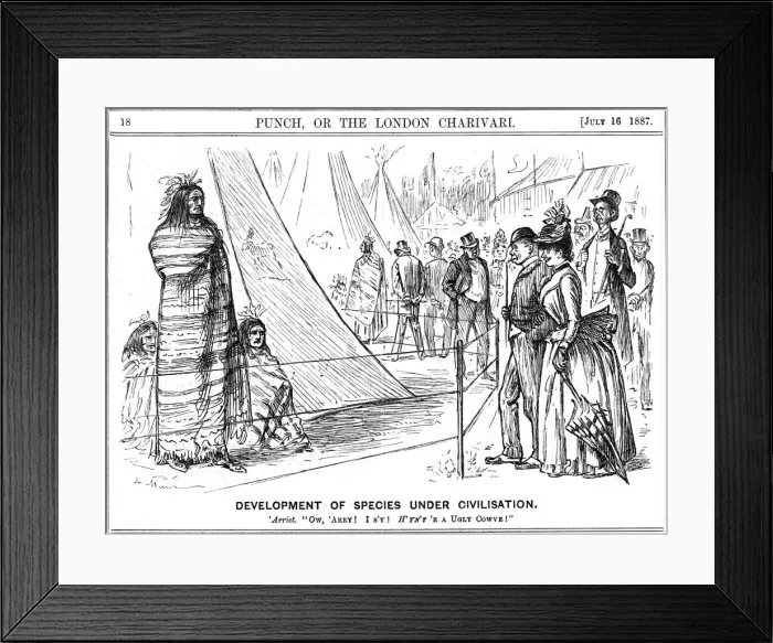 Framed Print : George du Maurier cartoon from Punch illustrating Darwinism, 1887. Artist: George du Maurier Framed Print : George du Maurier cartoon from Punch illustrating Darwinism, 1887. Artist: George du Maurier