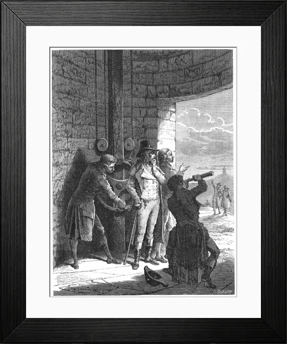Framed Print : Claude Chappe demonstrating his optical telegraph (semaphore) system in 1793 (c1870) Framed Print : Claude Chappe demonstrating his optical telegraph (semaphore) system in 1793 (c1870)