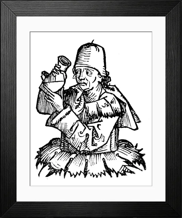 Framed Print : Gentile da Foligno, 14th century Italian physician, examining a sample of urine, 1493 Framed Print : Gentile da Foligno, 14th century Italian physician, examining a sample of urine, 1493