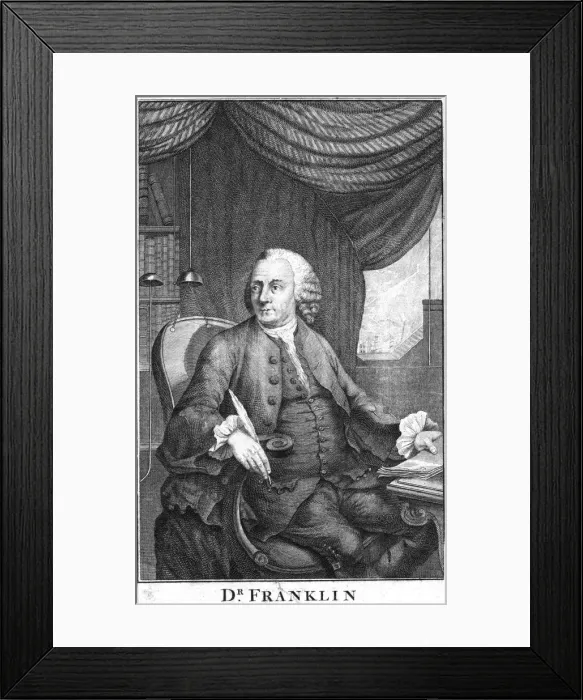 Framed Print : Benjamin Franklin, American scientist, inventor and statesman, late 18th century Framed Print : Benjamin Franklin, American scientist, inventor and statesman, late 18th century