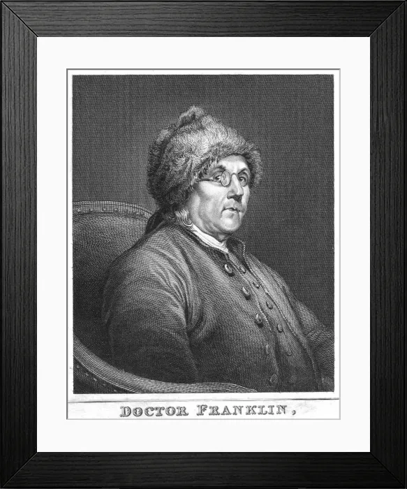 Framed Print : Benjamin Franklin, American scientist, inventor and statesman, late 18th century Framed Print : Benjamin Franklin, American scientist, inventor and statesman, late 18th century
