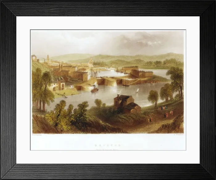 Framed Print : Bristol from Rownham Ferry, 1841 Framed Print : Bristol from Rownham Ferry, 1841