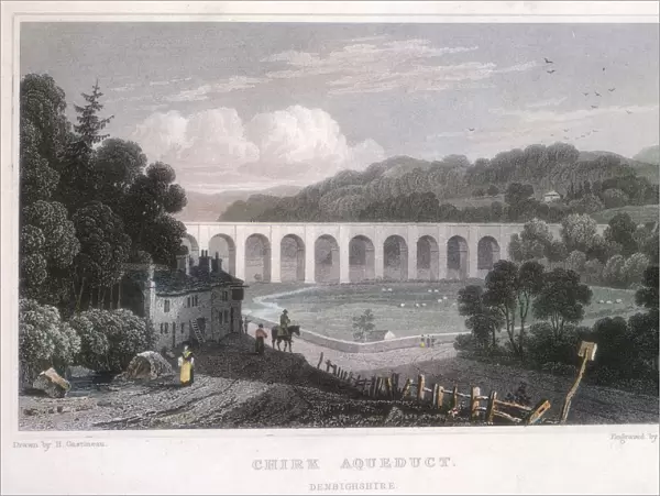 Chirk Aqueduct on the Ellesmere Canal, c1829. Artist: Thomas Barber
