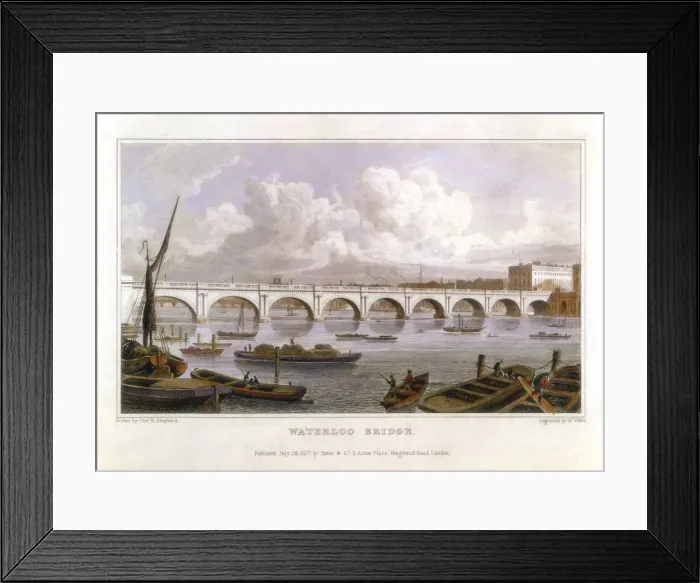 Framed Print : Waterloo Bridge, London, across the Thames, 1817. Artist: Thomas Hosmer Shepherd Framed Print : Waterloo Bridge, London, across the Thames, 1817. Artist: Thomas Hosmer Shepherd