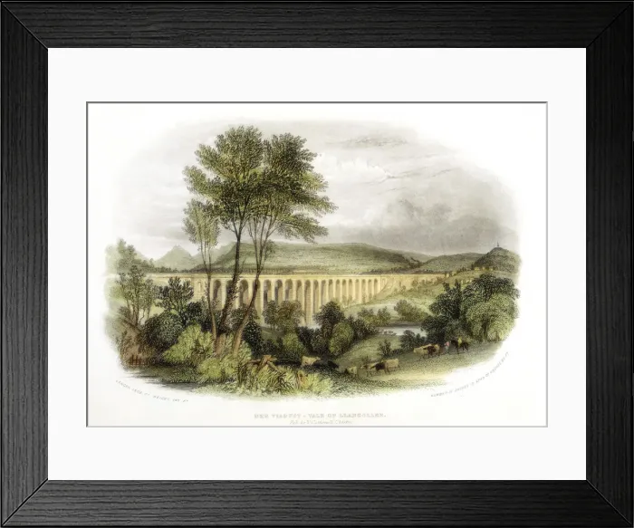 Framed Print : Dee Viaduct, Vale of Llangollen, on the Shrewsbury, Wales and Chester Railway c1848 Framed Print : Dee Viaduct, Vale of Llangollen, on the Shrewsbury, Wales and Chester Railway c1848