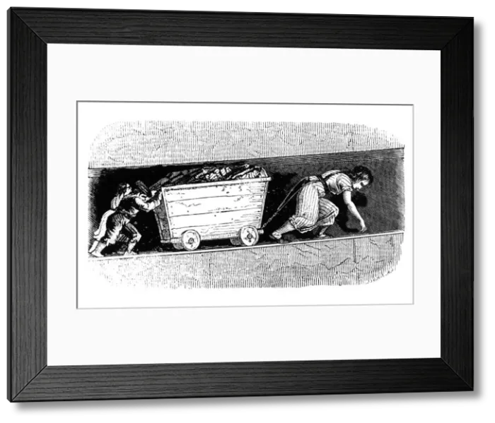 Framed Print : Woman and children coal putters, Mid and East Lothian, Scotland, c1848 Framed Print : Woman and children coal putters, Mid and East Lothian, Scotland, c1848