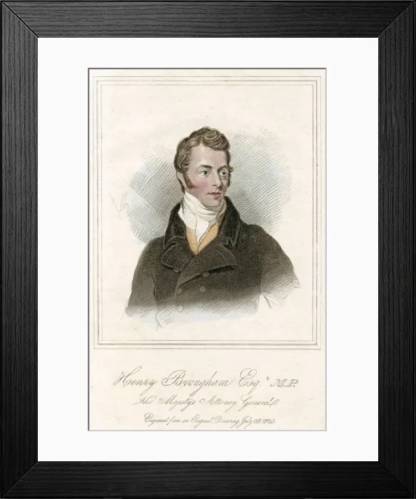 Framed Print : Henry Peter Brougham, 1st Baron Brougham and Vaux, Scottish lawyer and politician, c1820 Framed Print : Henry Peter Brougham, 1st Baron Brougham and Vaux, Scottish lawyer and politician, c1820