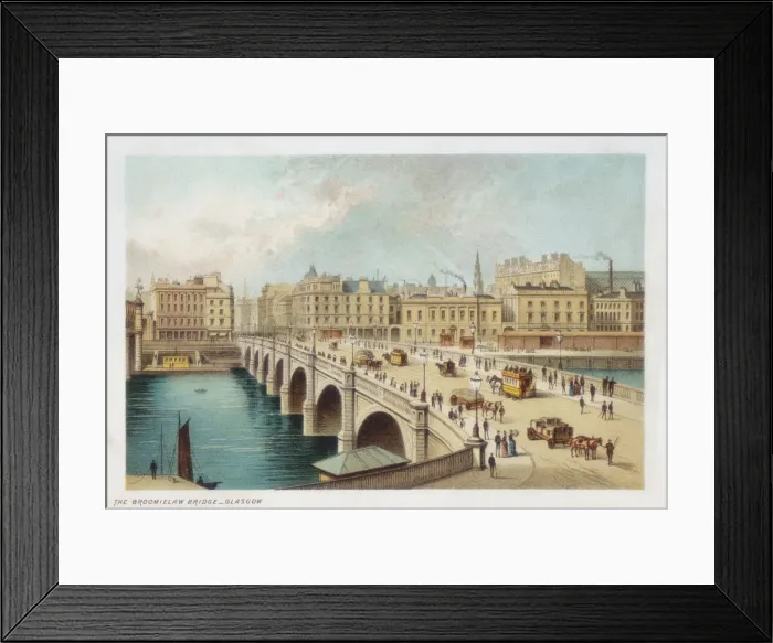 Framed Print : Telfords bridge over the Clyde at Broomielaw, Glasgow, 1891 Framed Print : Telfords bridge over the Clyde at Broomielaw, Glasgow, 1891