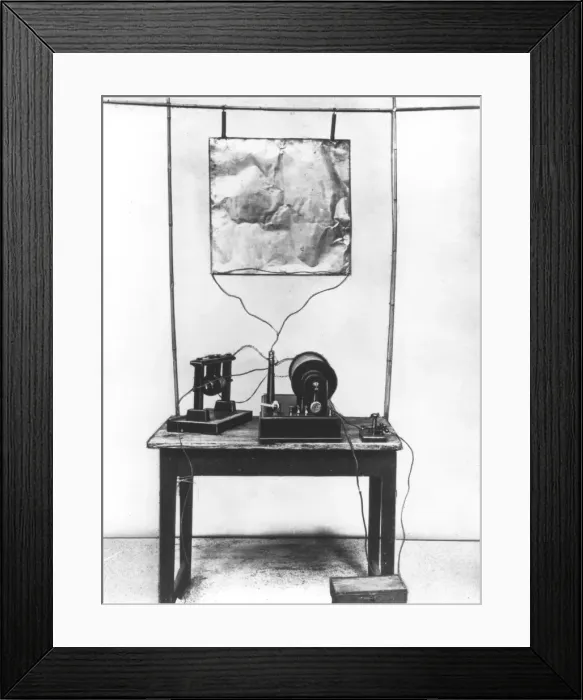 Framed Print : Replica of Marconis first transmitter used in his early experiments in Italy, 1894 Framed Print : Replica of Marconis first transmitter used in his early experiments in Italy, 1894
