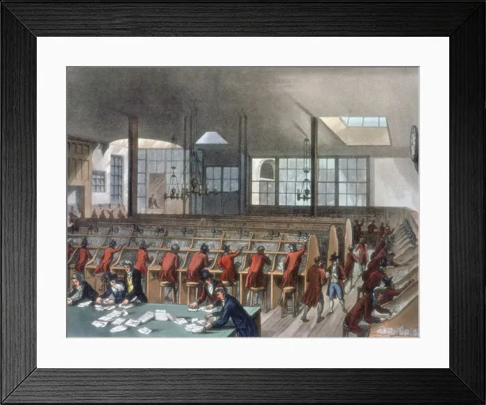 Framed Print : General Post Office, Lombard Street, London, 1808. Artist: Thomas Rowlandson Framed Print : General Post Office, Lombard Street, London, 1808. Artist: Thomas Rowlandson