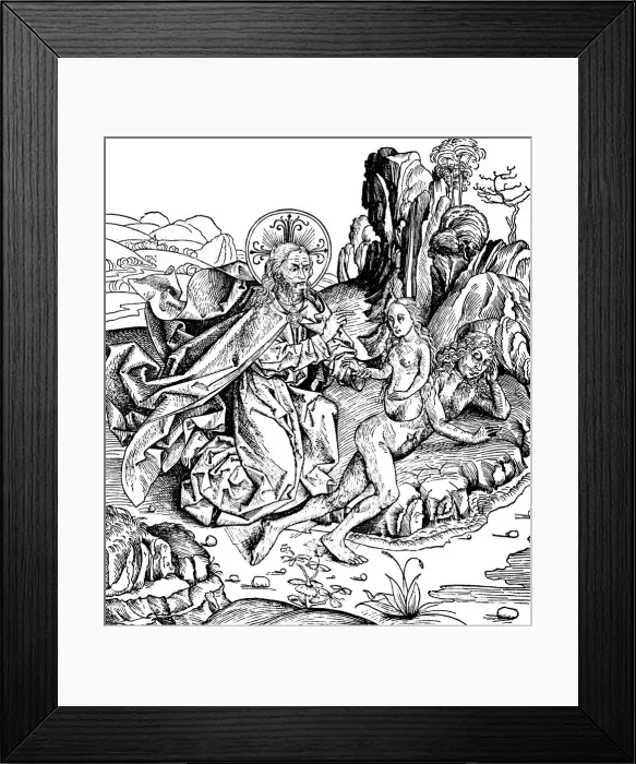 Framed Print : God creating Eve from Adams rib, 1493 Framed Print : God creating Eve from Adams rib, 1493