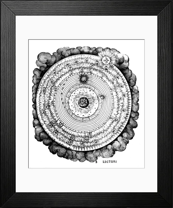 Framed Print : Geocentric or Earth-centred Universe, c1617 Framed Print : Geocentric or Earth-centred Universe, c1617