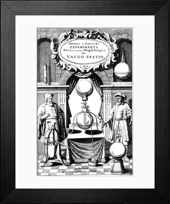 Framed Print : Title page of Experimenta Nova, ut vocant, Magdeburgica, de vacuo Spatio, (Amsterdam, 1672) Framed Print : Title page of Experimenta Nova, ut vocant, Magdeburgica, de vacuo Spatio, (Amsterdam, 1672)