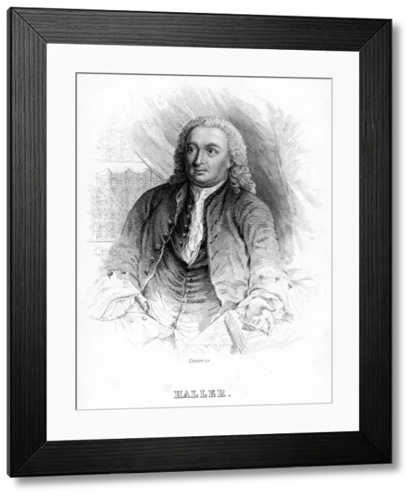 Framed Print : Albrecht von Haller, 18th century Swiss physician and scientist, c1840 Framed Print : Albrecht von Haller, 18th century Swiss physician and scientist, c1840