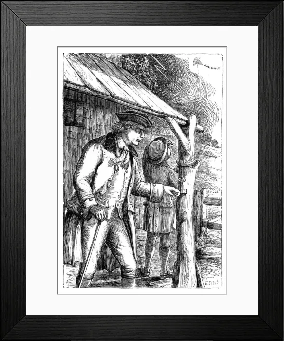 Framed Print : Franklins kite experiment, c1752, (1869) Framed Print : Franklins kite experiment, c1752, (1869)