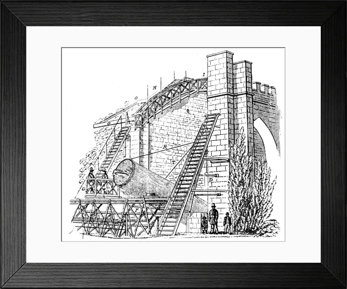 Framed Print : Lord Rosses 72 in / 1. 8m reflecting telescope, 1849 Framed Print : Lord Rosses 72 in / 1. 8m reflecting telescope, 1849