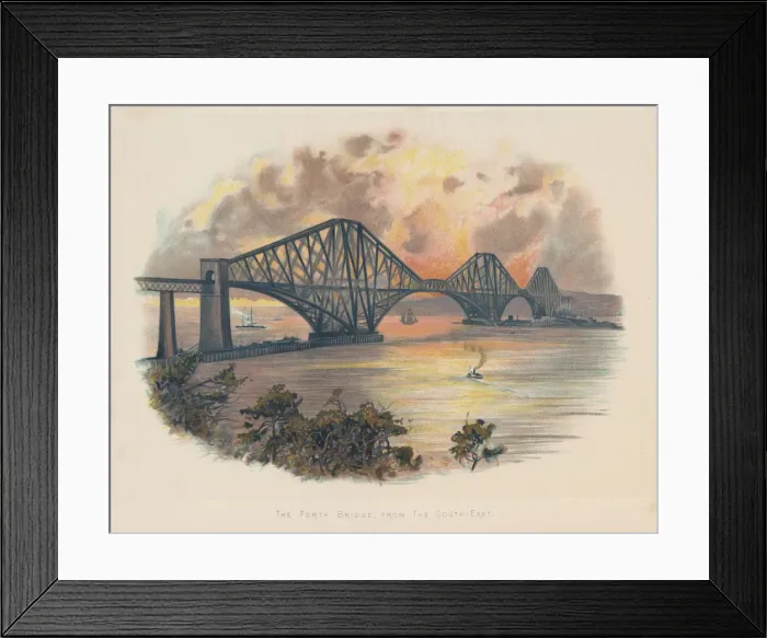 Framed Print : Forth Railway Bridge from the south-east, Scotland, c1895 Framed Print : Forth Railway Bridge from the south-east, Scotland, c1895