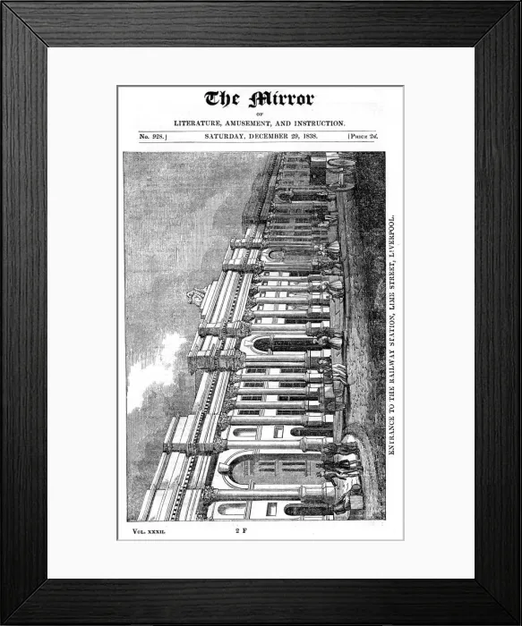 Framed Print : Facade of Lime Street Station, Liverpool, 1838