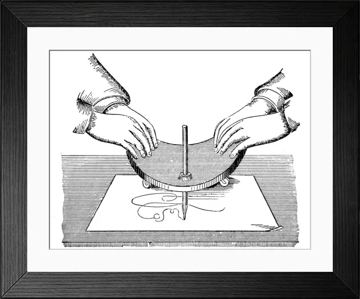 Framed Print : Planchette or Ouija board, 1885 Framed Print : Planchette or Ouija board, 1885