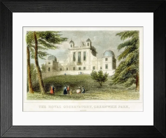 Framed Print : The Royal Greenwich Observatory, Flamsteed House, Greenwich Park, London, c1835