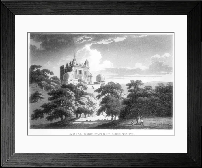 Framed Print : The Royal Greenwich Observatory, Flamsteed House, Greenwich Park, London, c1820 Framed Print : The Royal Greenwich Observatory, Flamsteed House, Greenwich Park, London, c1820
