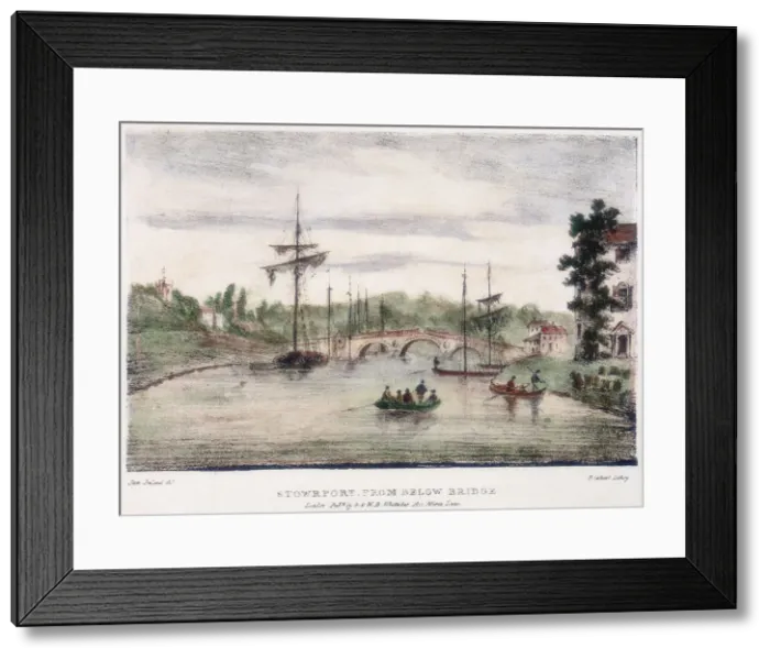 Framed Print : Stourport-on-Severn, Worcestershire, from below the bridge, c1795. Artist: Samuel Ireland Framed Print : Stourport-on-Severn, Worcestershire, from below the bridge, c1795. Artist: Samuel Ireland