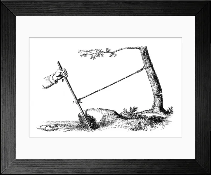 Framed Print : Mechanical advantage: The power of the lever, 1877