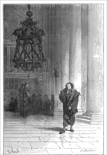 Galileo observing the swaying of the chandelier in Pisa Cathedral, c1584 (1870)
