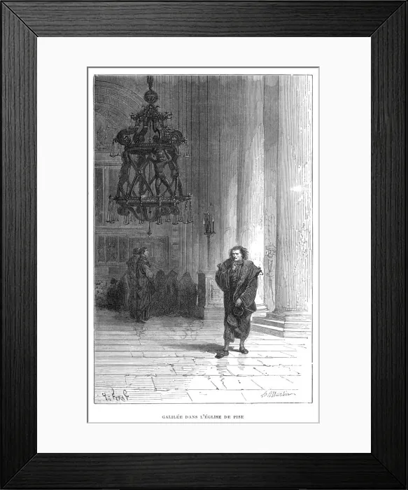 Framed Print : Galileo observing the swaying of the chandelier in Pisa Cathedral, c1584 (1870) Framed Print : Galileo observing the swaying of the chandelier in Pisa Cathedral, c1584 (1870)