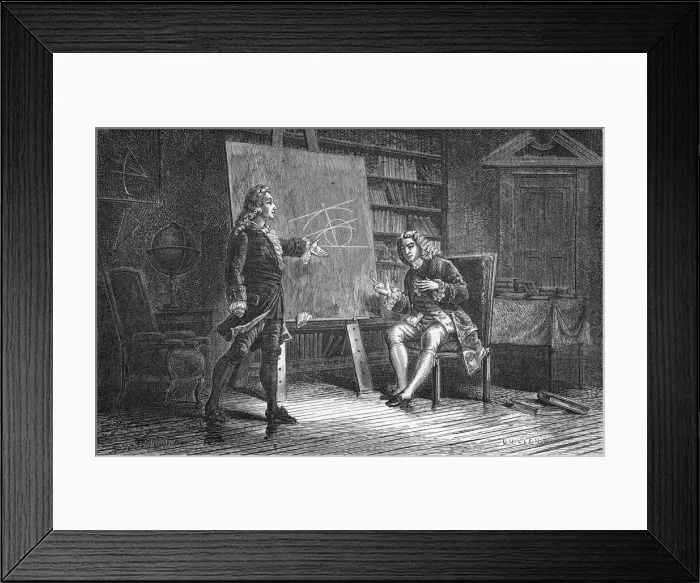 Framed Print : Jean and Jacques Bernoulli working on geometrical problems, 18th century, (1874) Framed Print : Jean and Jacques Bernoulli working on geometrical problems, 18th century, (1874)