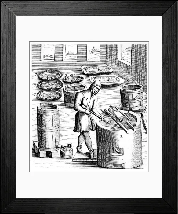 Framed Print : Crystallization of saltpetre (nitre, potassium nitrate, or KN03), 1683 Framed Print : Crystallization of saltpetre (nitre, potassium nitrate, or KN03), 1683