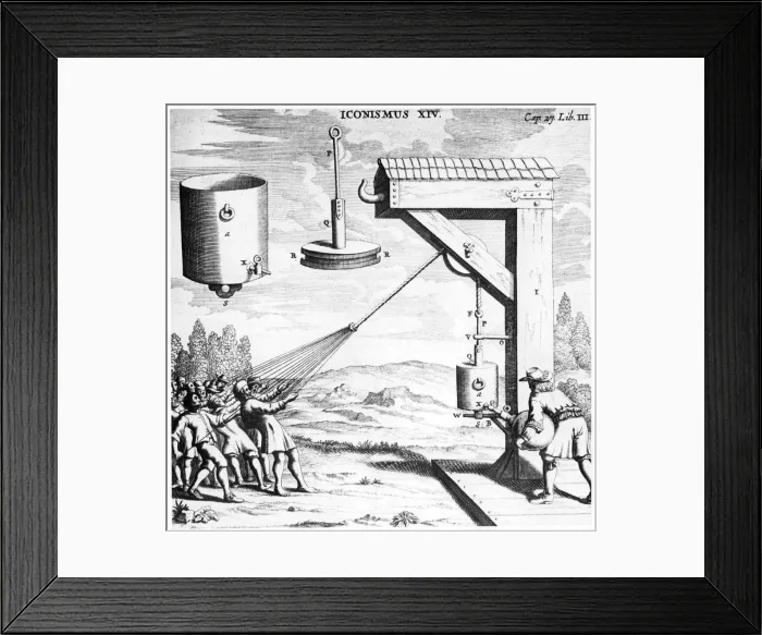 Framed Print : Von Guerickes demonstration of the strength of a vacuum, 1654 (1672) Framed Print : Von Guerickes demonstration of the strength of a vacuum, 1654 (1672)