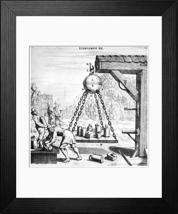 Framed Print : Von Guerickes demonstration of the power of air pressure, 1672 Framed Print : Von Guerickes demonstration of the power of air pressure, 1672
