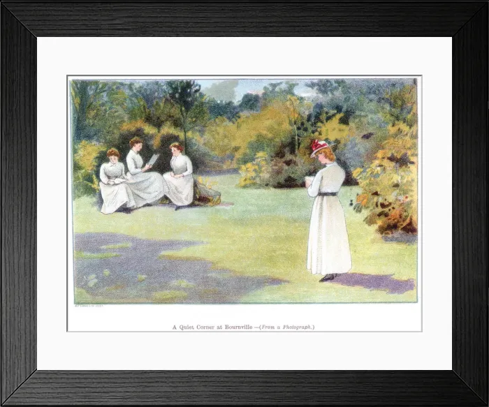 Framed Print : A Quiet Corner at Bournville, 1892 Framed Print : A Quiet Corner at Bournville, 1892