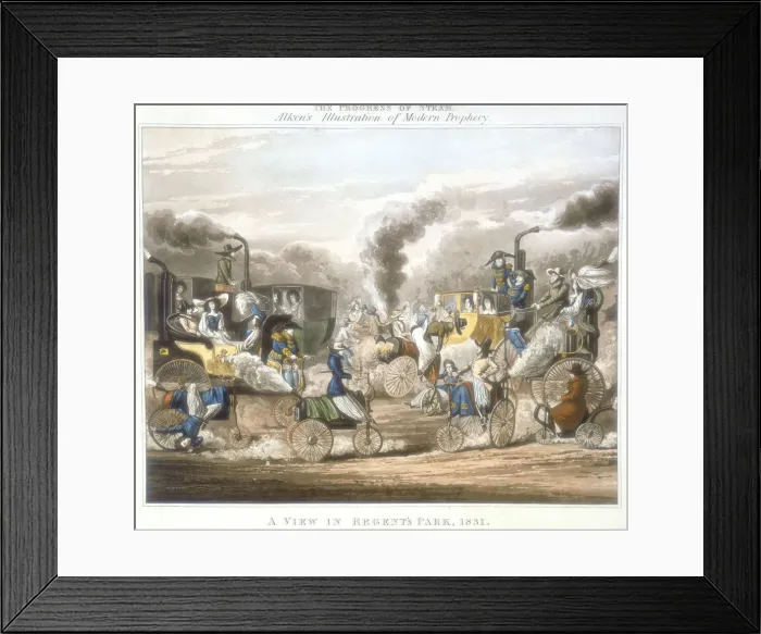 Framed Print : The Progress of Steam. A View in Regents Park, 1831, 1828 Framed Print : The Progress of Steam. A View in Regents Park, 1831, 1828