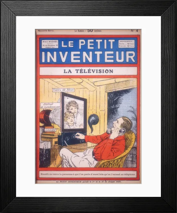 Framed Print : Idea for a video-phone using neon tubes to give the picture display, c1927