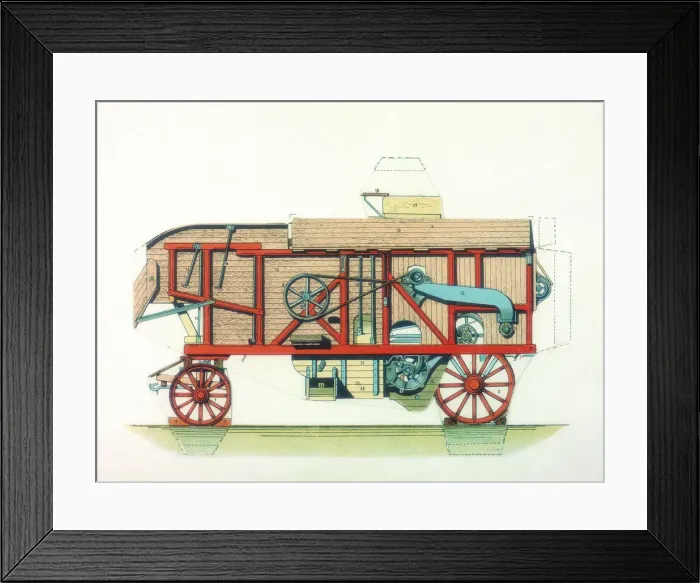 Framed Print : Portable threshing machine, c1910 Framed Print : Portable threshing machine, c1910
