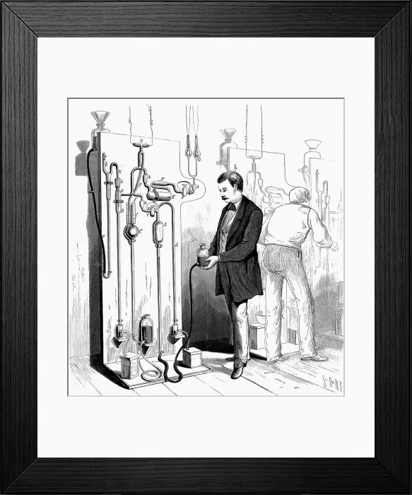 Framed Print : Making Edison light bulbs, 1880 Framed Print : Making Edison light bulbs, 1880