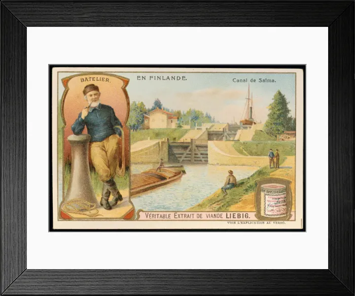 Framed Print : Flight of locks on the Saima Canal, Finland, c1900
